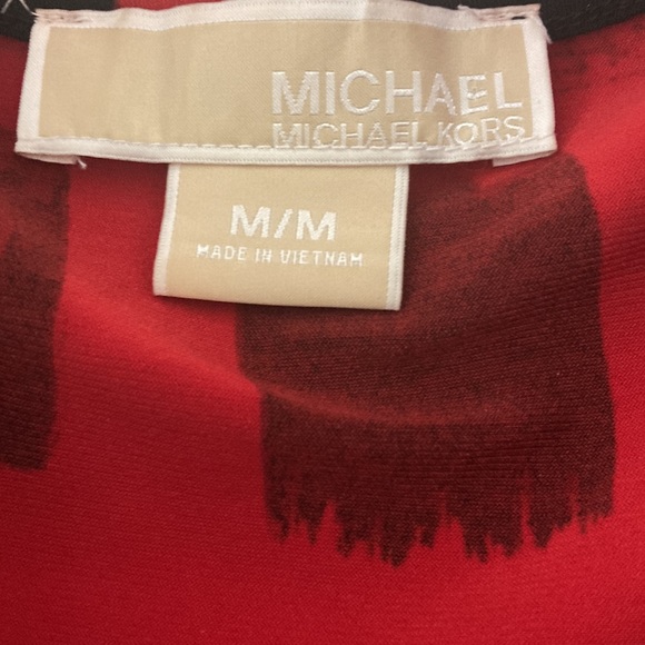 Michael Kors size medium red and black droop neck blouse - Picture 2 of 6